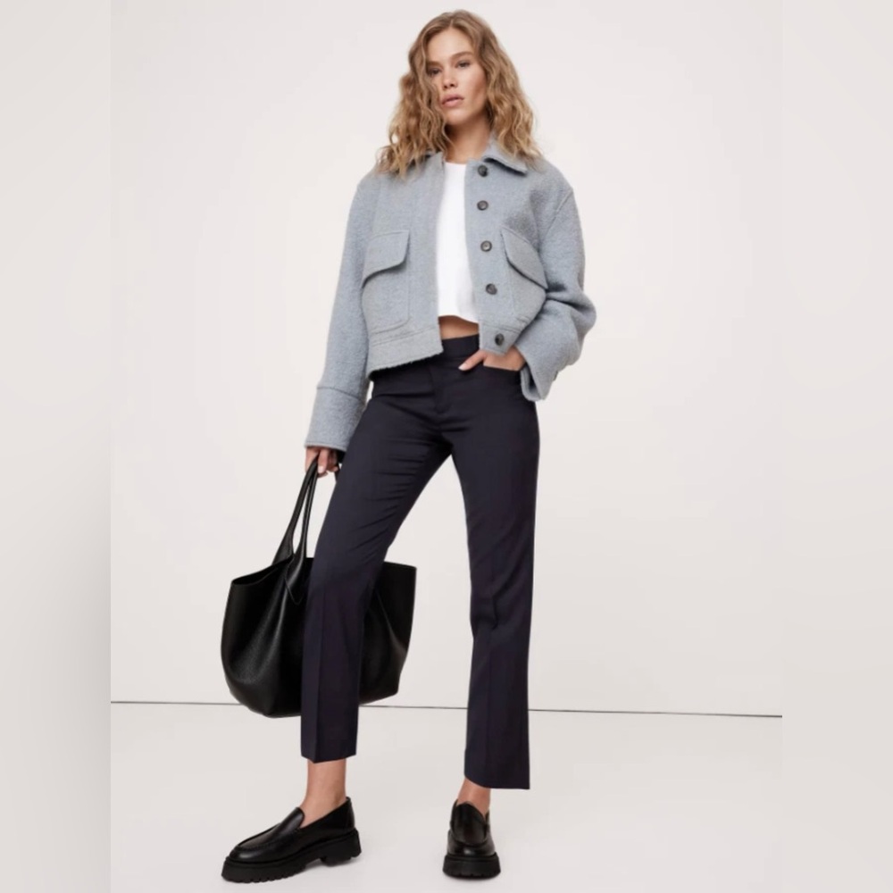 Banana Republic Siena Slim Italian Wool Ankle Pant // Navy